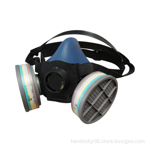 Anti-toxic Latex twin filter cartridge half face gas mask